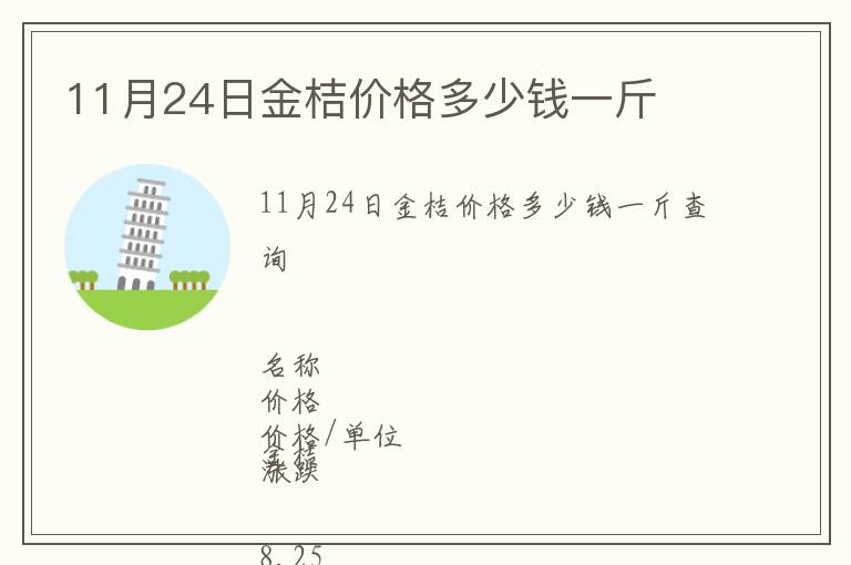 11月24日金桔价格多少钱一斤