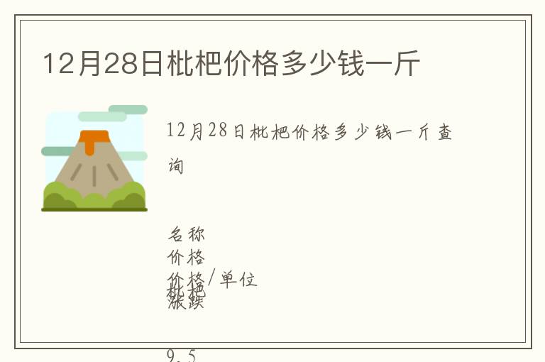 12月28日枇杷价格多少钱一斤