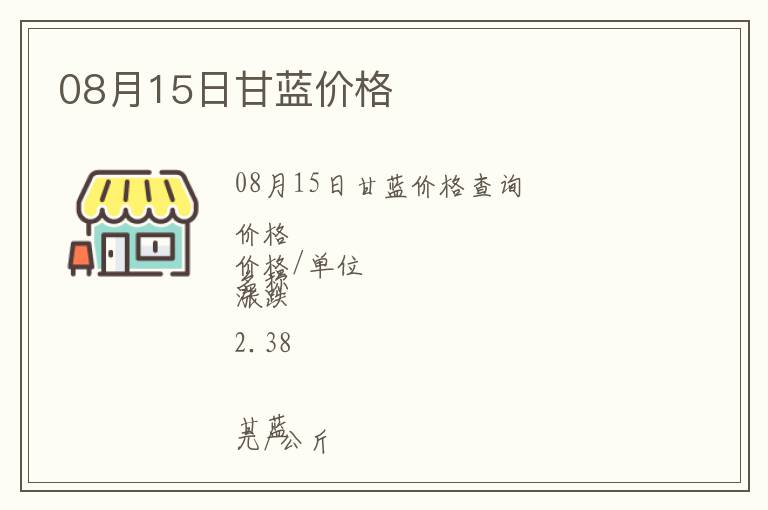 08月15日甘蓝价格