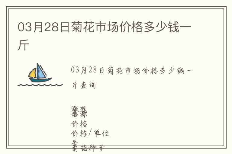 03月28日菊花市场价格多少钱一斤