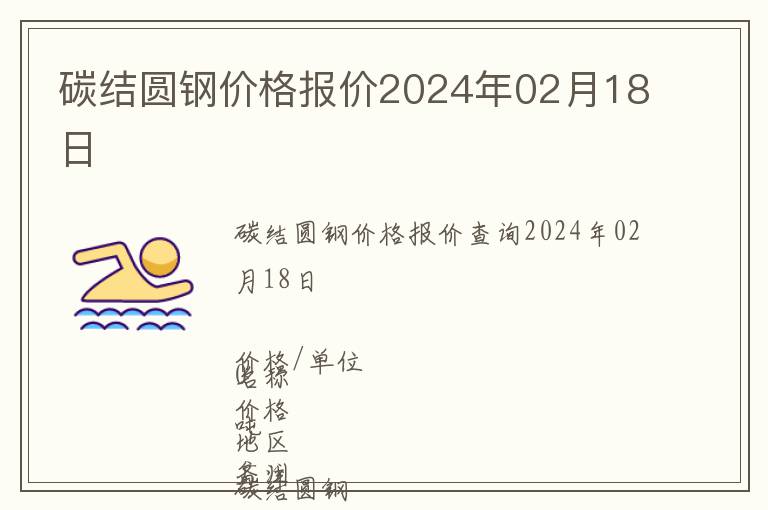 碳结圆钢价格报价2024年02月18日