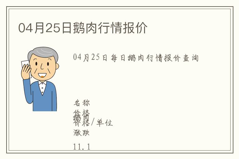 04月25日鹅肉行情报价