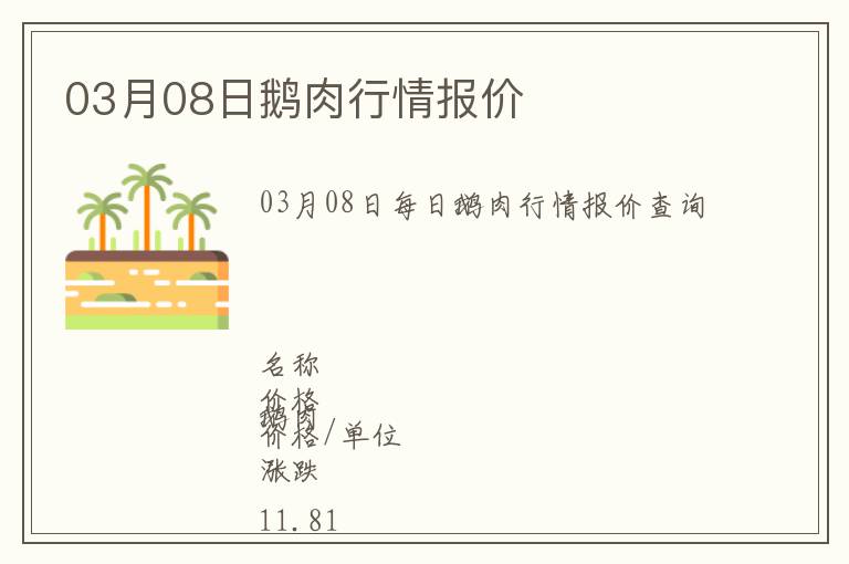 03月08日鹅肉行情报价