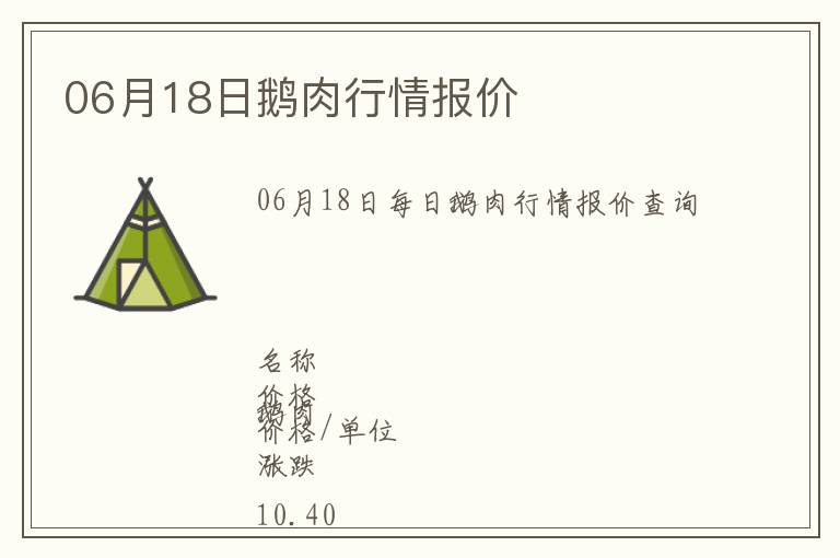 06月18日鹅肉行情报价