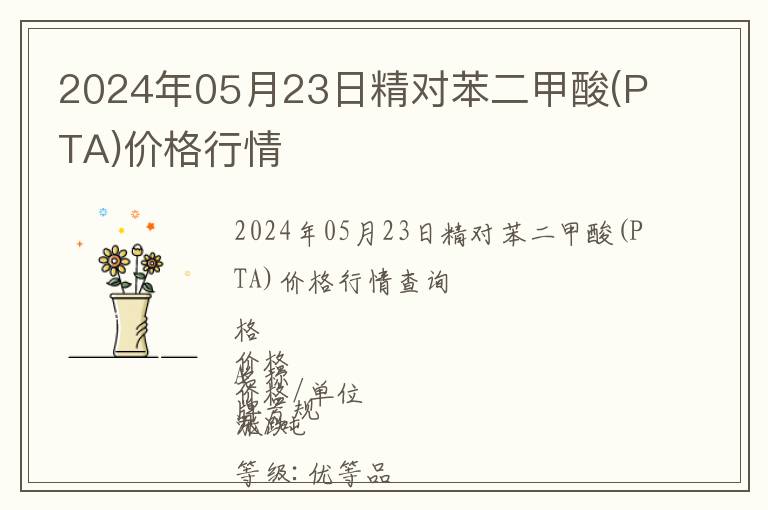 2024年05月23日精对苯二甲酸(PTA)价格行情