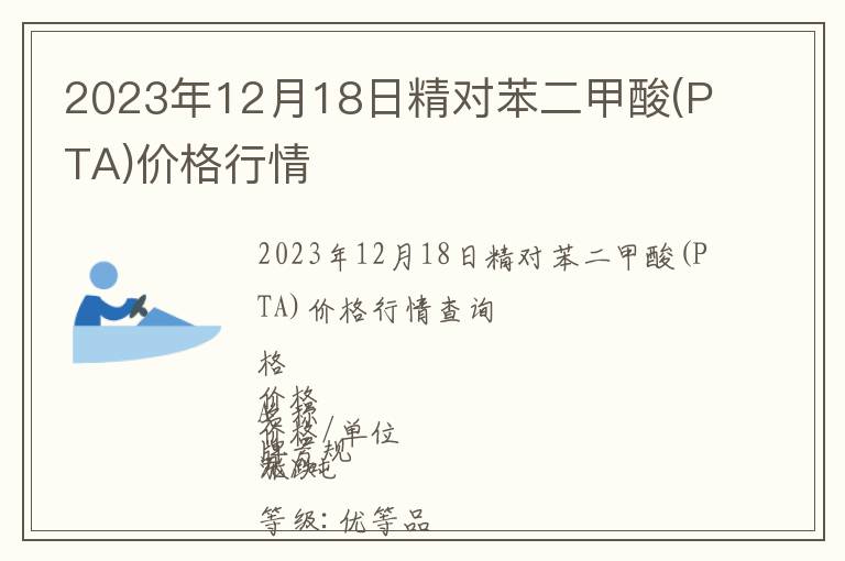 2023年12月18日精对苯二甲酸(PTA)价格行情