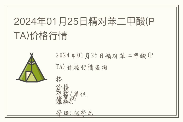 2024年01月25日精对苯二甲酸(PTA)价格行情