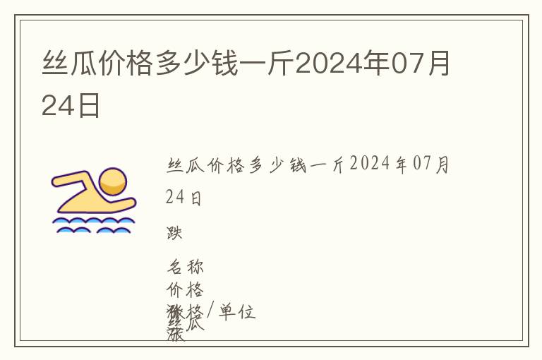 丝瓜价格多少钱一斤2024年07月24日