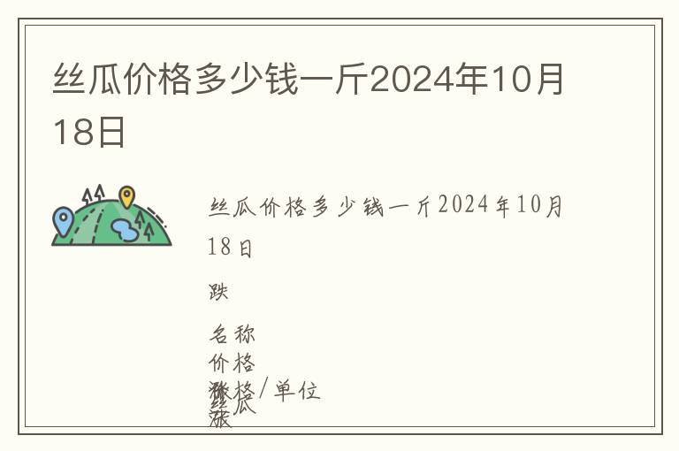 丝瓜价格多少钱一斤2024年10月18日