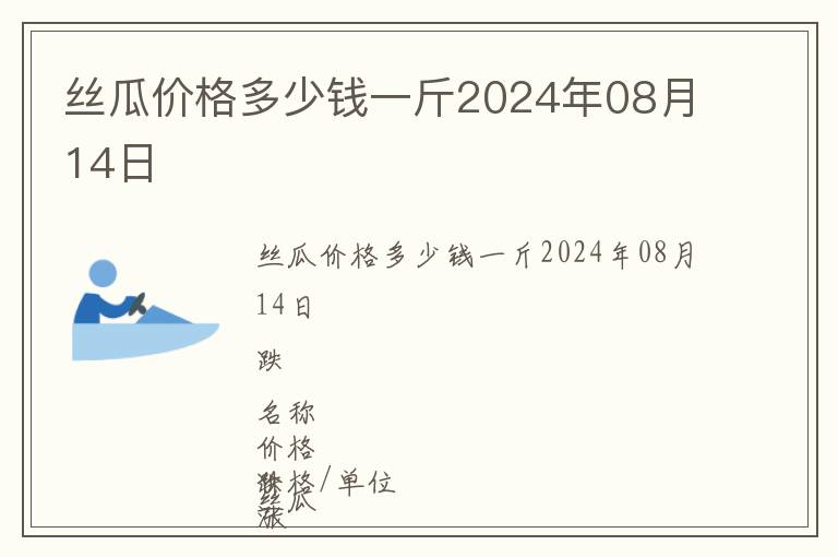 丝瓜价格多少钱一斤2024年08月14日