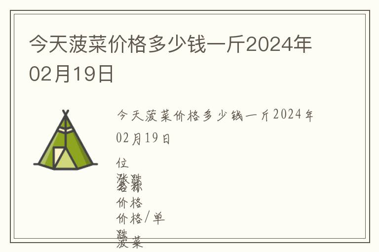 今天菠菜价格多少钱一斤2024年02月19日