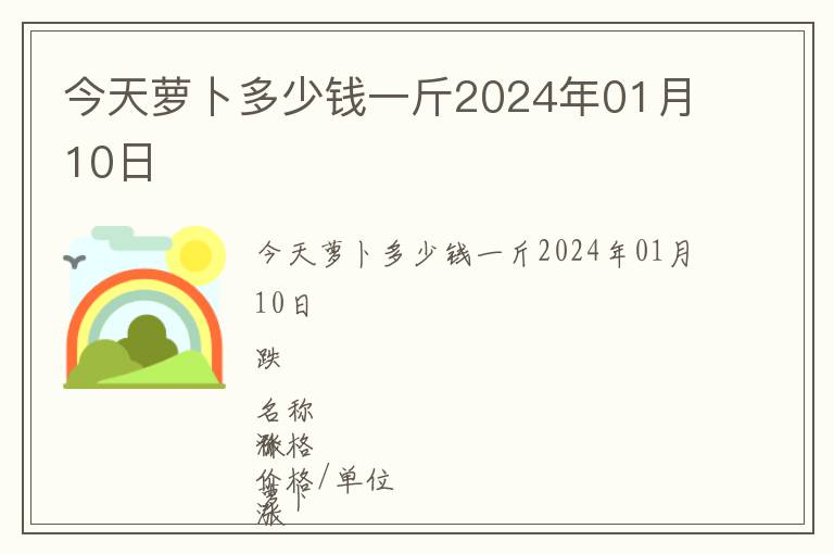 今天萝卜多少钱一斤2024年01月10日