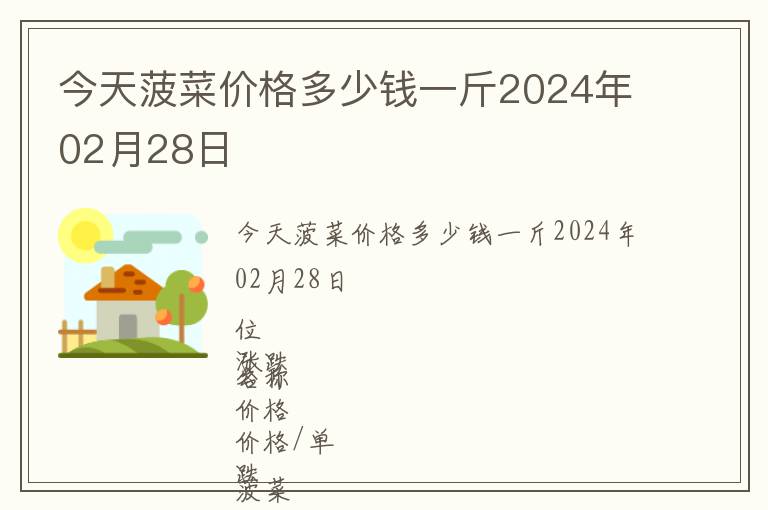 今天菠菜价格多少钱一斤2024年02月28日