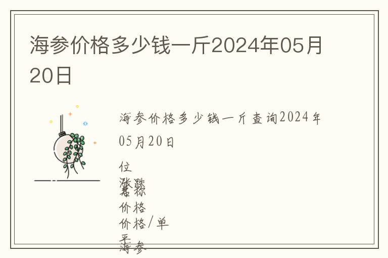 海参价格多少钱一斤2024年05月20日