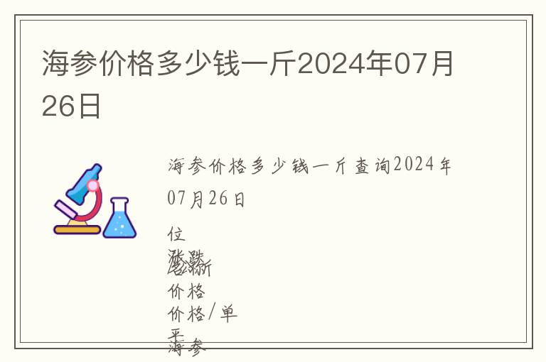 海参价格多少钱一斤2024年07月26日