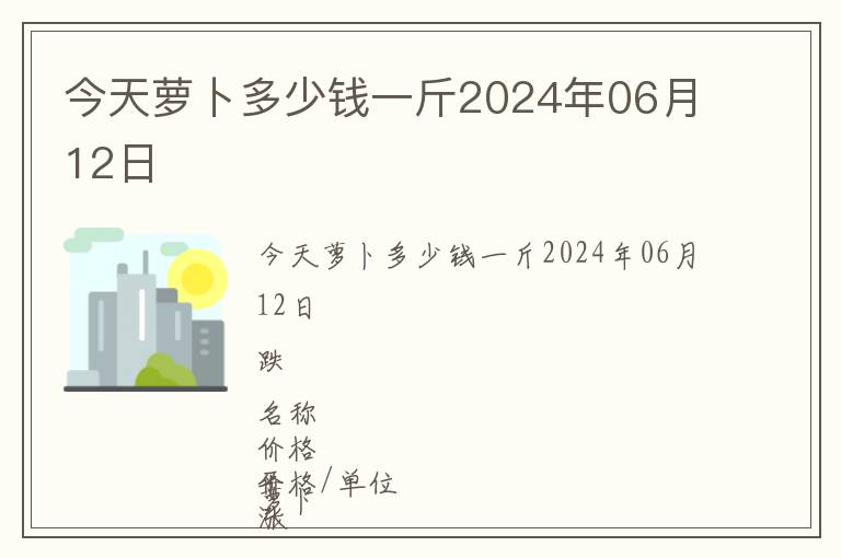 今天萝卜多少钱一斤2024年06月12日