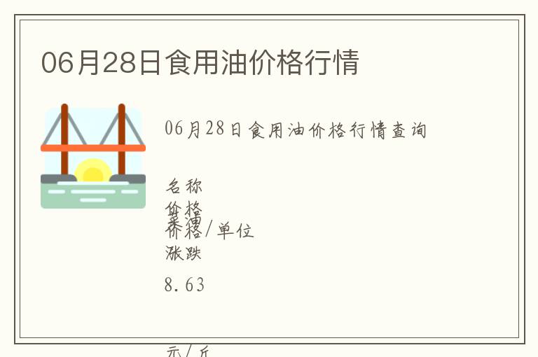 06月28日食用油价格行情