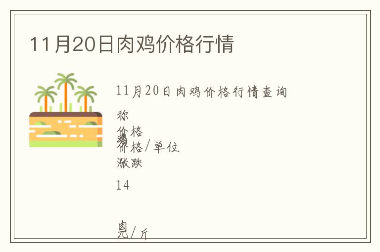 11月20日肉鸡价格行情