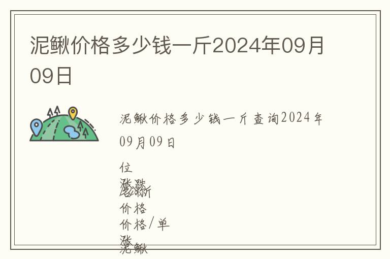 泥鳅价格多少钱一斤2024年09月09日