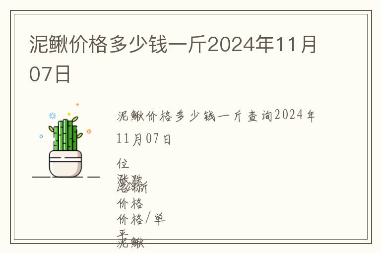 泥鳅价格多少钱一斤2024年11月07日