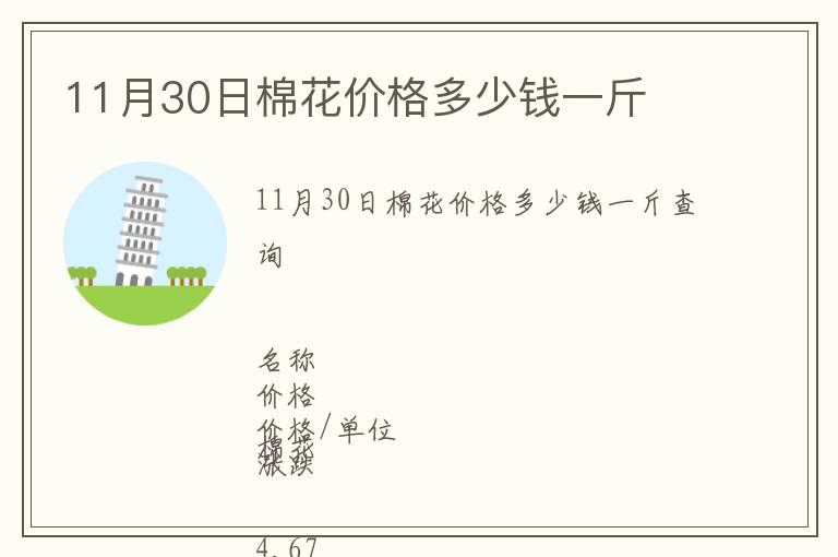 11月30日棉花价格多少钱一斤