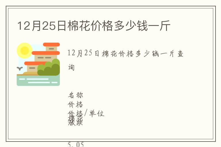 12月25日棉花价格多少钱一斤