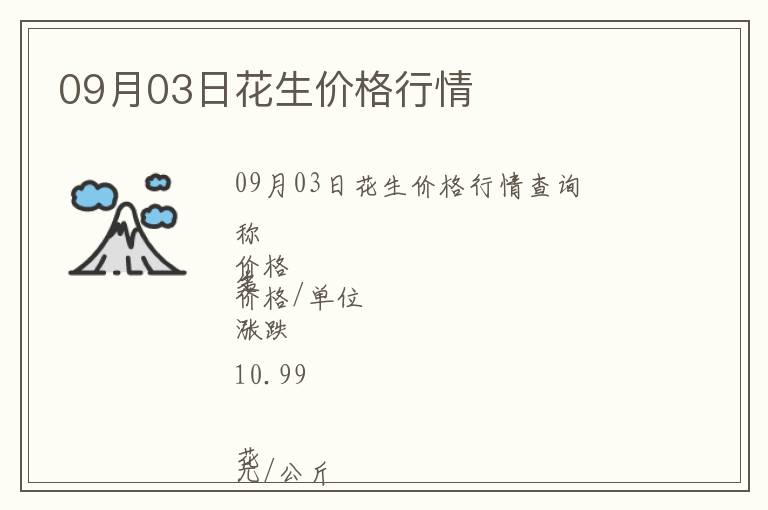 09月03日花生价格行情