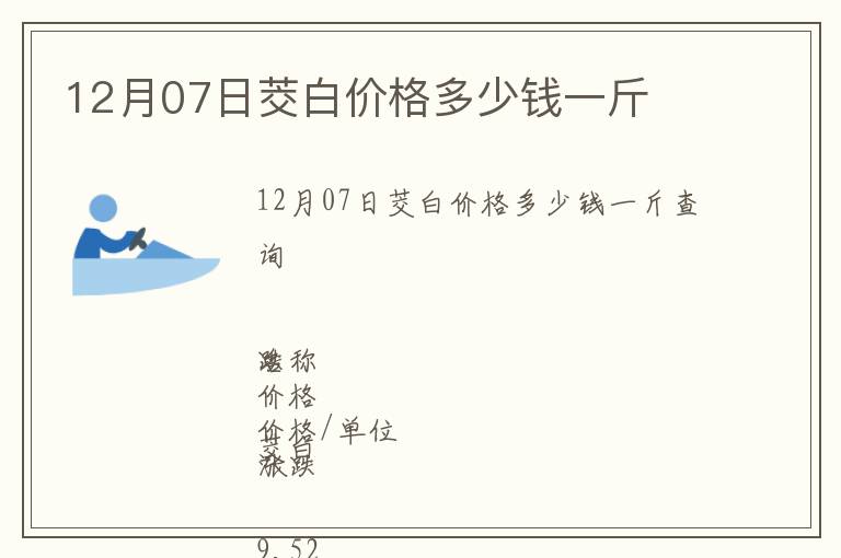 12月07日茭白价格多少钱一斤