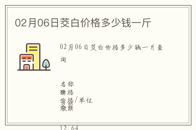 02月06日茭白价格多少钱一斤