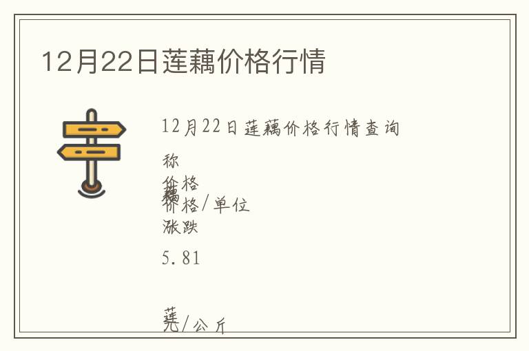 12月22日莲藕价格行情