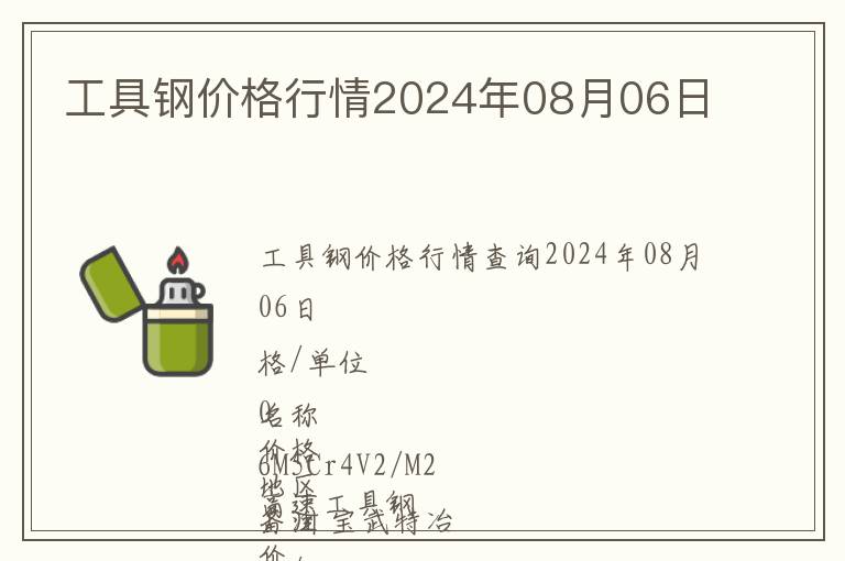 工具钢价格行情2024年08月06日