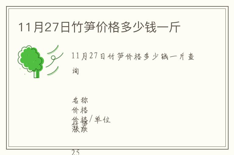 11月27日竹笋价格多少钱一斤
