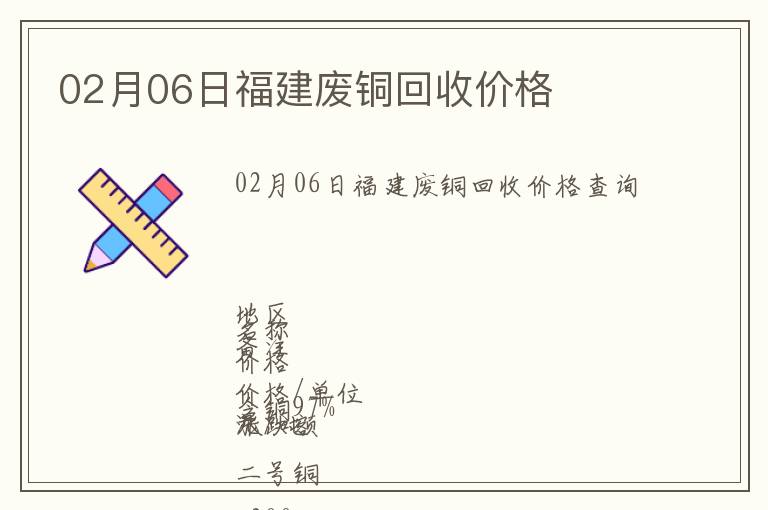 02月06日福建废铜回收价格