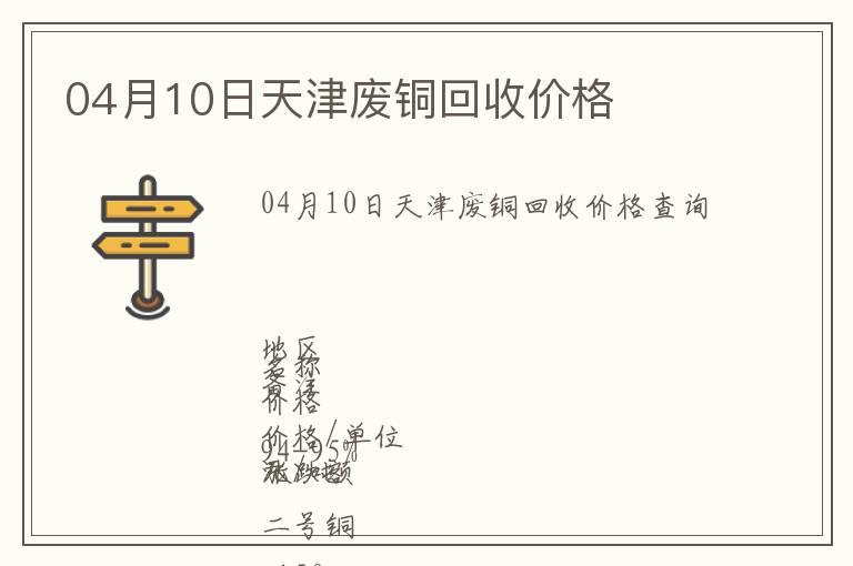 04月10日天津废铜回收价格
