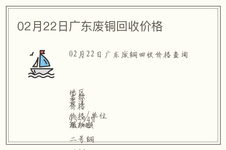 02月22日广东废铜回收价格
