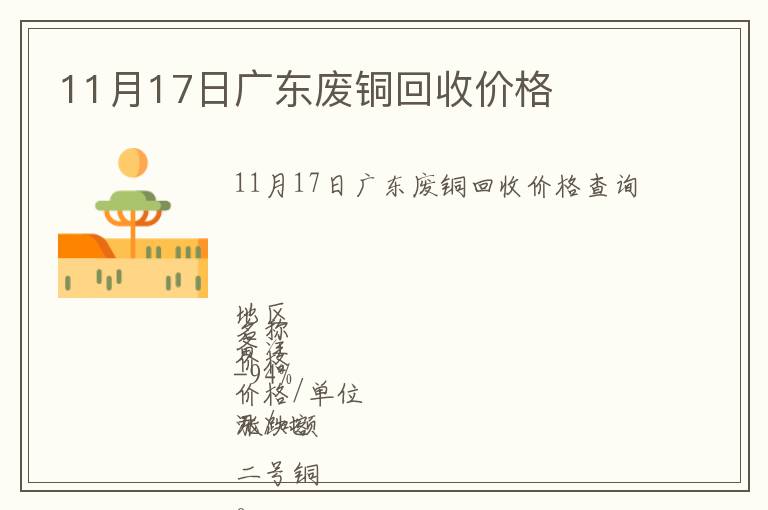 11月17日广东废铜回收价格