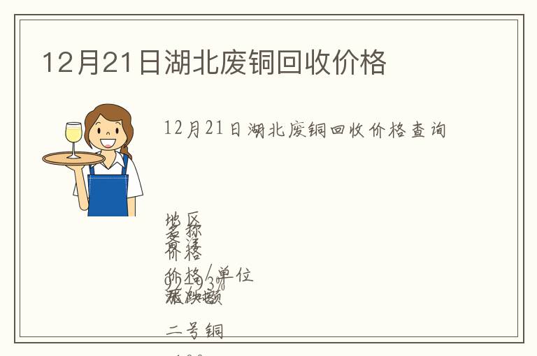 12月21日湖北废铜回收价格