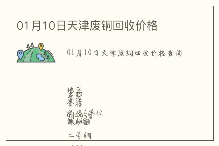 01月10日天津废铜回收价格