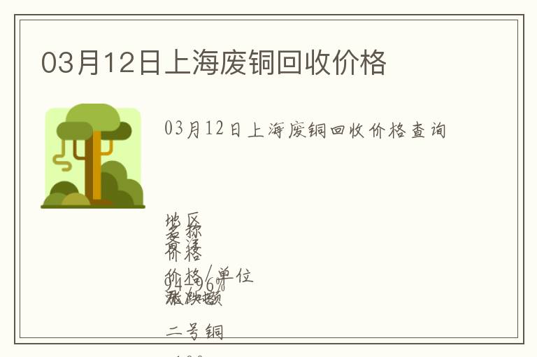 03月12日上海废铜回收价格