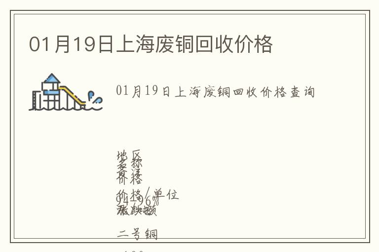 01月19日上海废铜回收价格