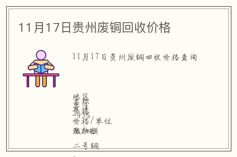 11月17日贵州废铜回收价格