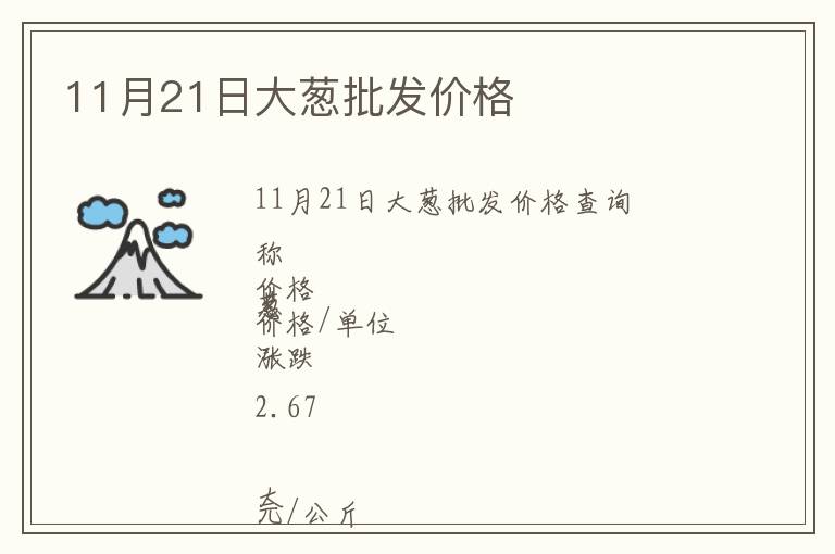 11月21日大葱批发价格