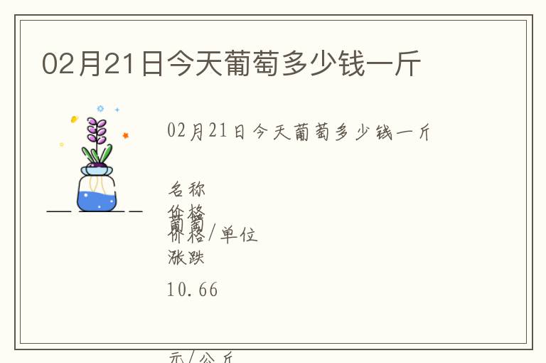 02月21日今天葡萄多少钱一斤