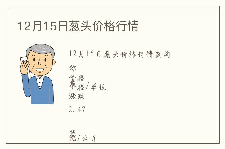 12月15日葱头价格行情