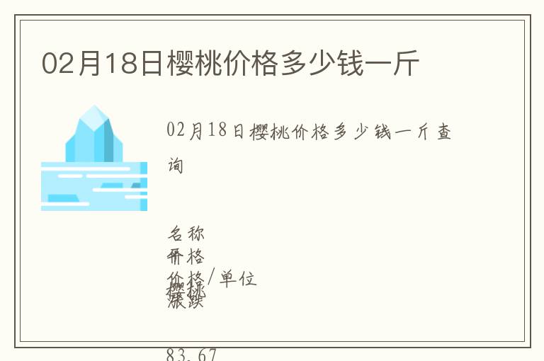 02月18日樱桃价格多少钱一斤