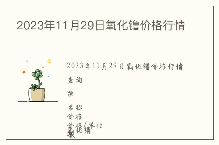 2023年11月29日氧化镥价格行情