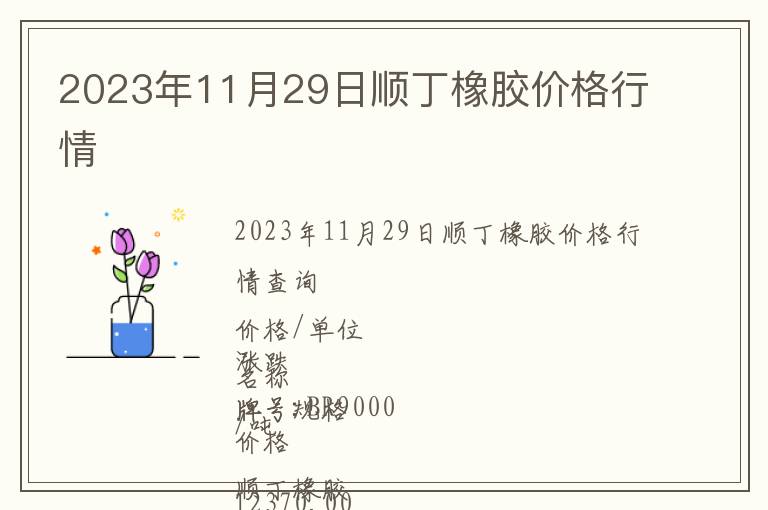 2023年11月29日顺丁橡胶价格行情