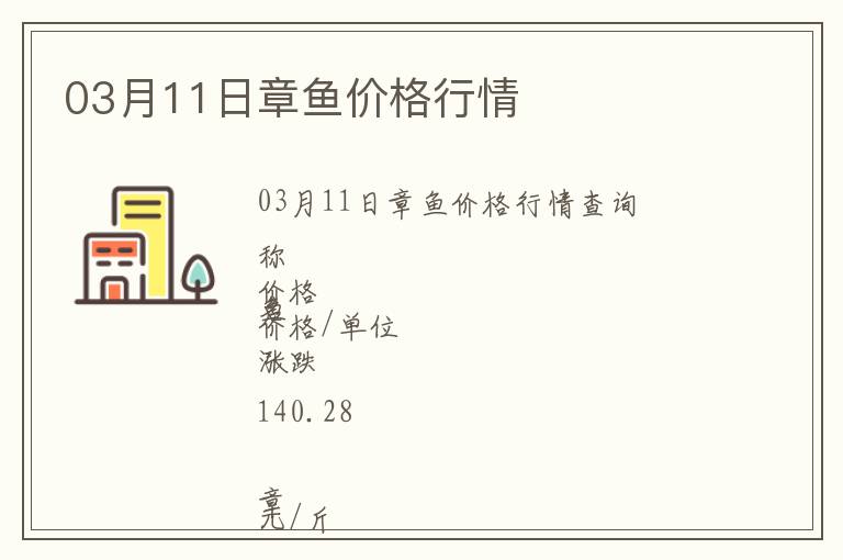 03月11日章鱼价格行情