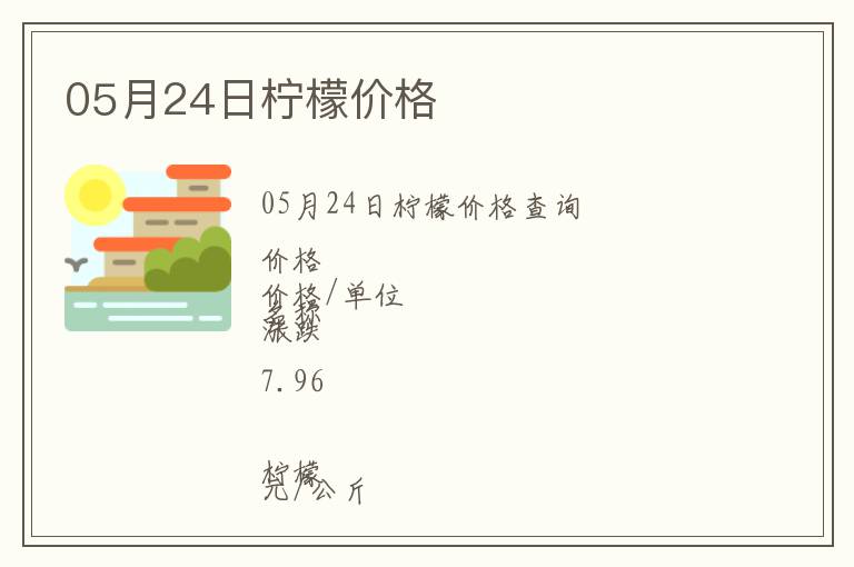 05月24日柠檬价格