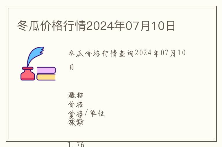 冬瓜价格行情2024年07月10日